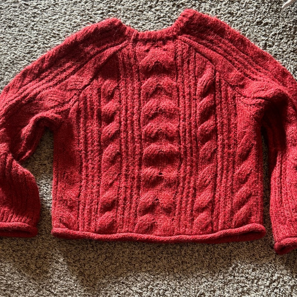 Universal Thread Red Cable Knit Sweater Women’s S… - image 6